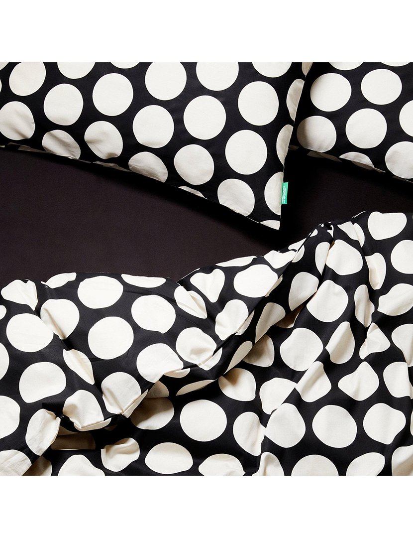 Conjunto Capa Edredon Bolas Preto 160x200x40+50x85 cm