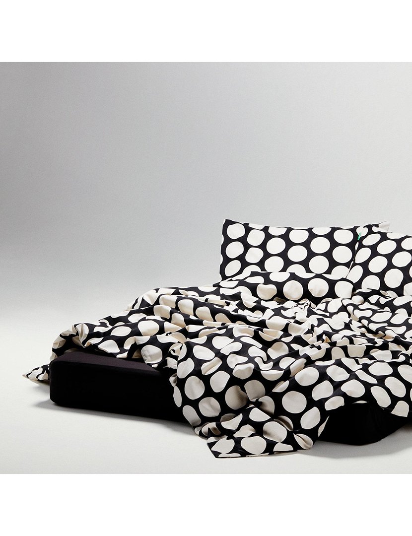 Conjunto Capa Edredon Bolas Preto 160x200x40+50x85 cm