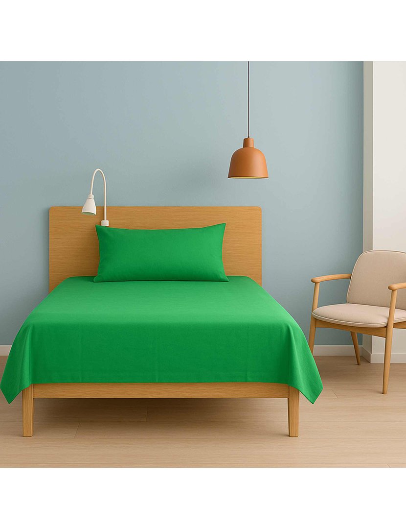 Conjunto Capa Edredon Verde/Cinza 155x220+80x80 cm