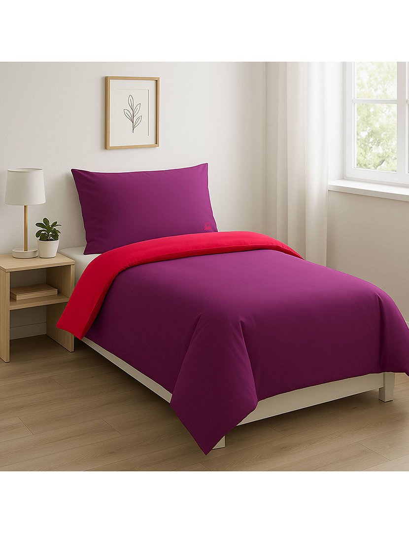 Conjunto Roupa Cama Solteiro Rainbow Rosa/Roxo 