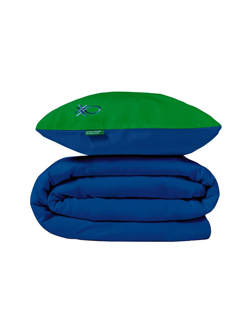 Conjunto Roupa Cama Solteiro Rainbow Azul/verde