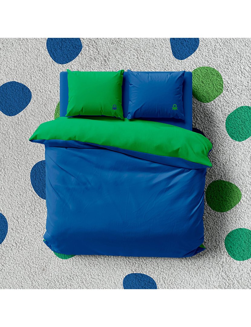 Conjunto Roupa Cama Casal Rainbow Azul/verde