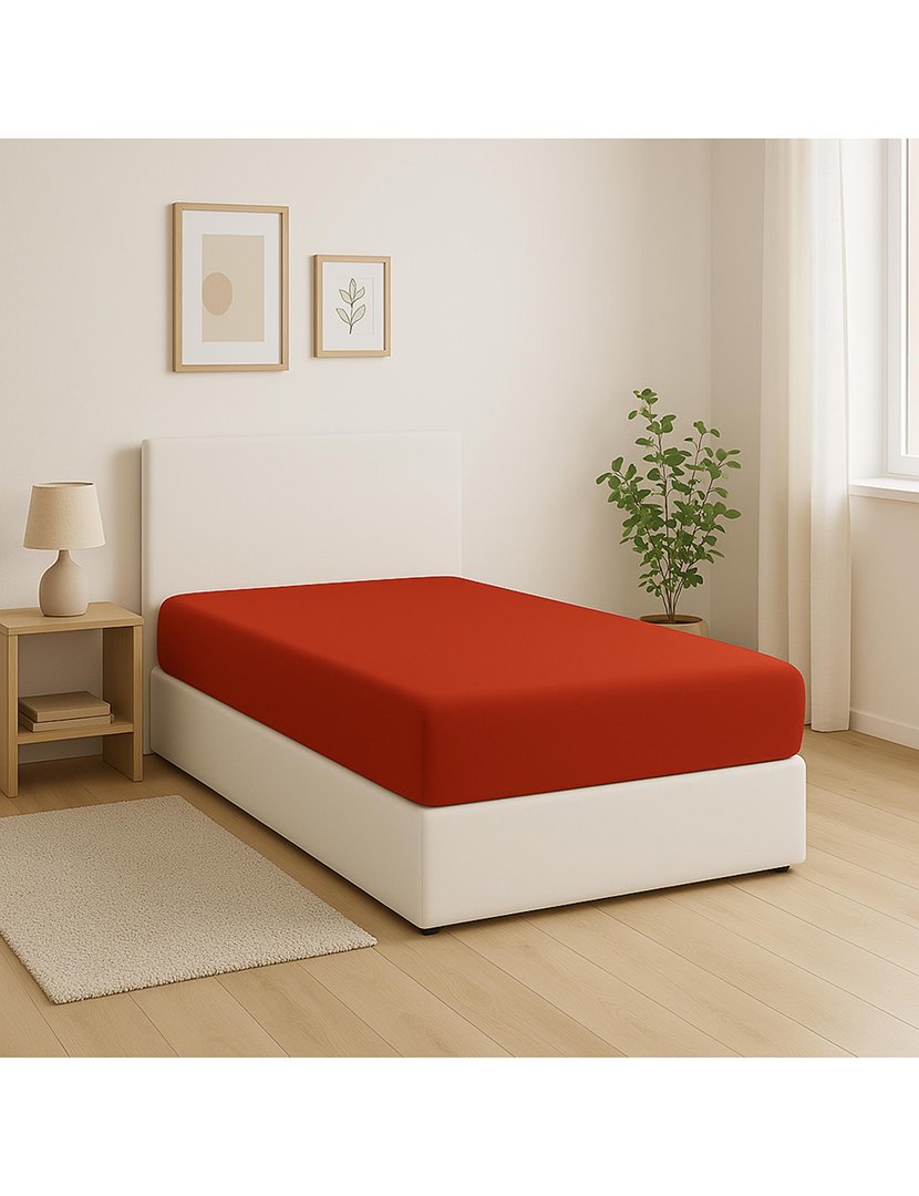 Lençol Ajustável Solteiro Rainbow Vermelho