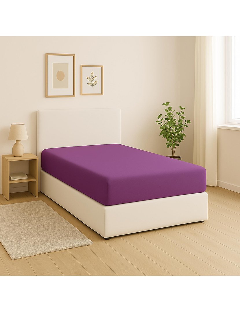 Lençol Ajustável Solteiro Rainbow Roxo