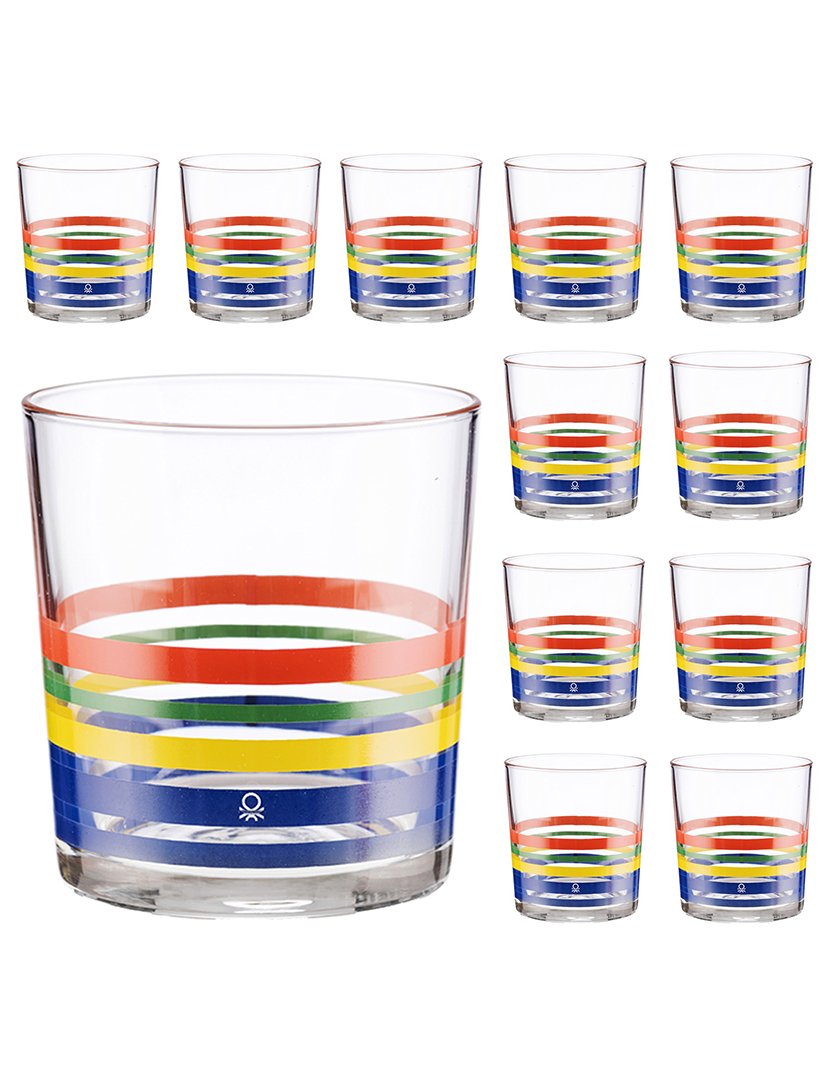 Conjunto 12 Copos Rainbow Riscas