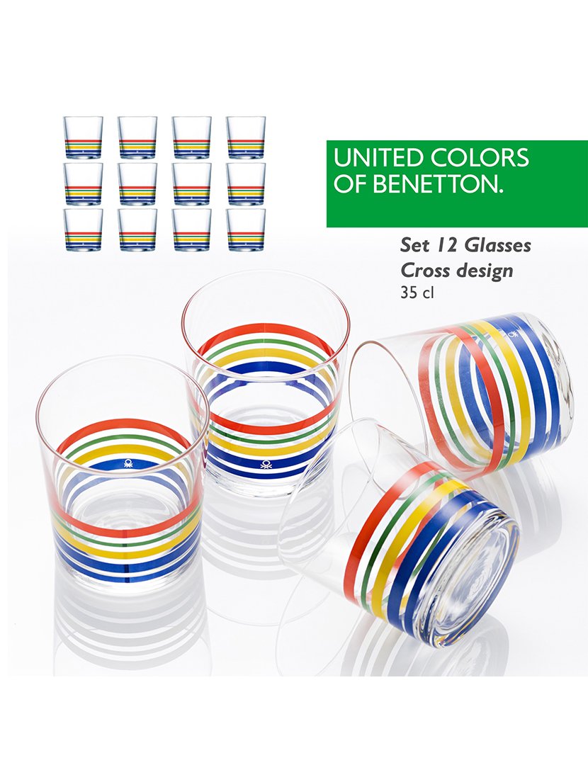 Conjunto 12 Copos Rainbow Riscas