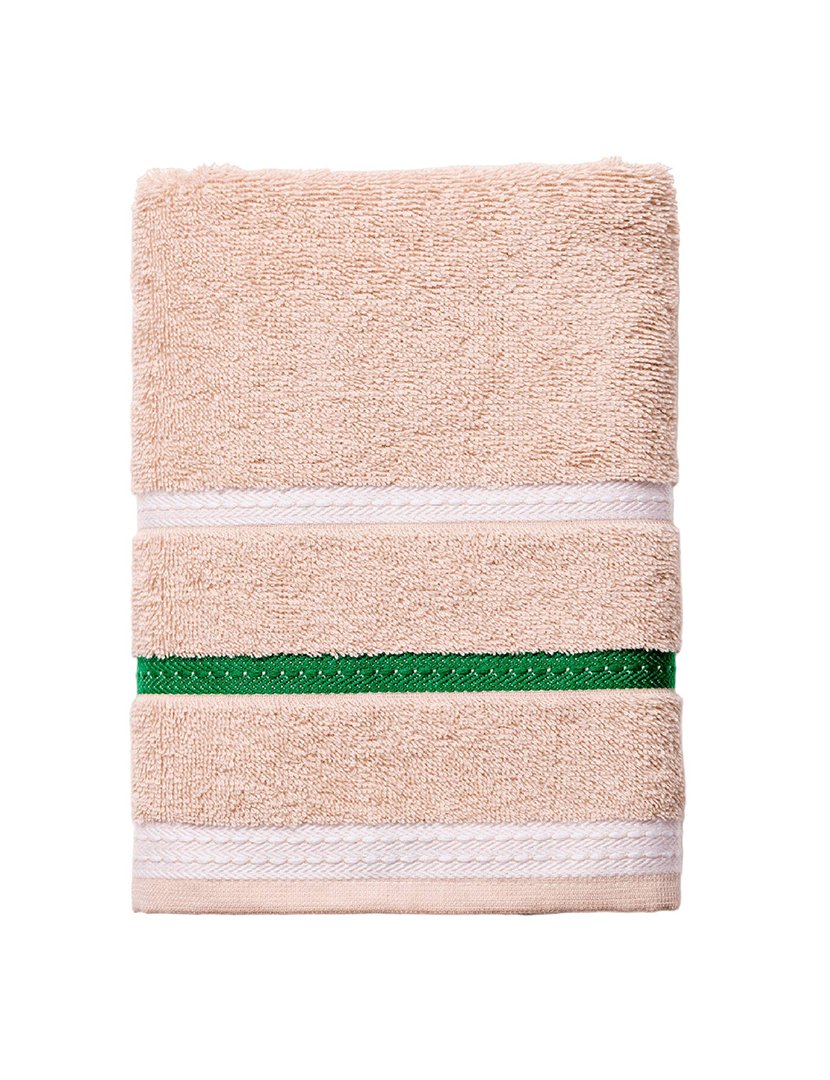 Conjunto 3 Toalhas Banho Bege Riscas