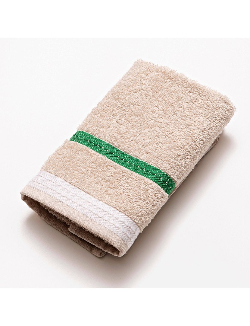 Conjunto 3 Toalhas Banho Bege Riscas