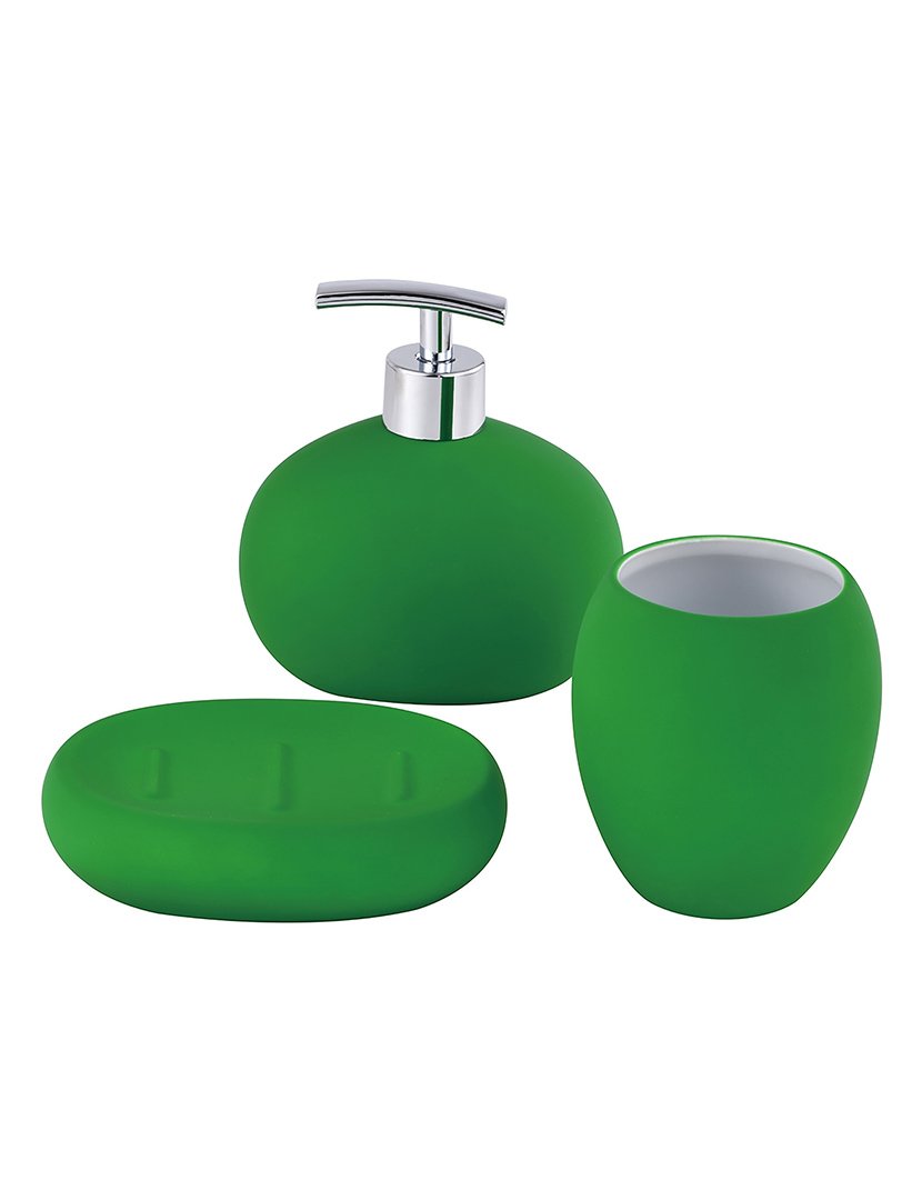 Conjunto 3 Acessórios Casa Banho Verde