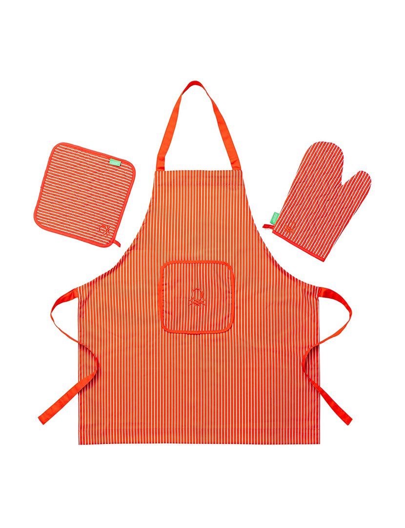 Conjunto Avental + Luvas Cozinha Rainbow Vermelho