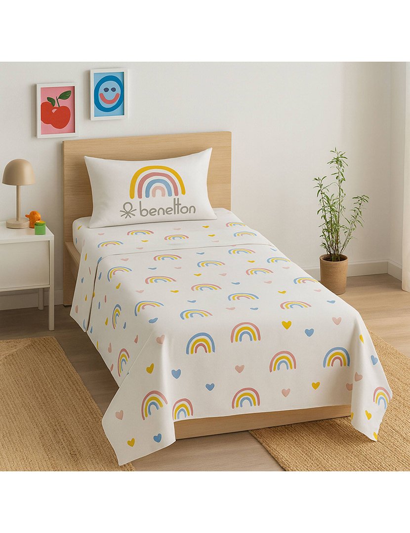 Conjunto Roupa Cama Rainbow Kids