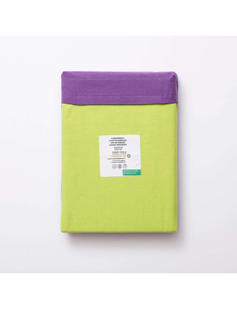 Conjunto Capa Edredon Rainbow Verde/Roxo 150x220+63x63 cm