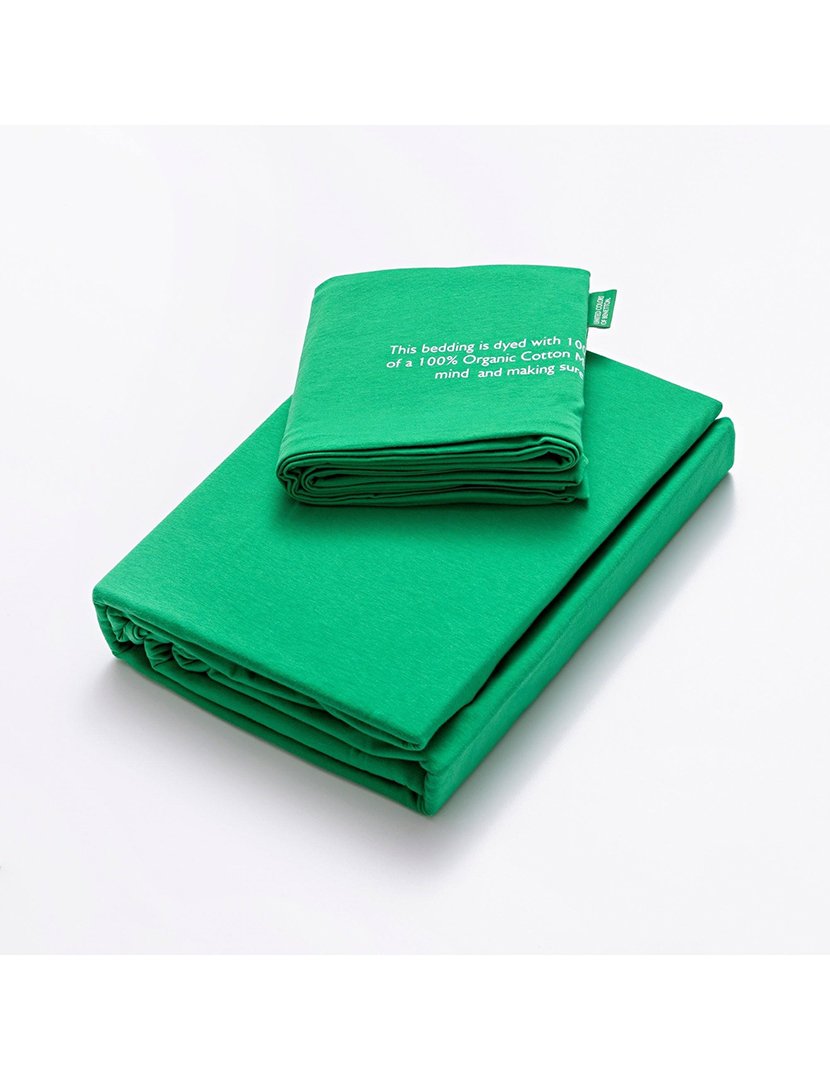 Conjunto Capa Edredon Verde/Cinza 155x220+80x80 cm