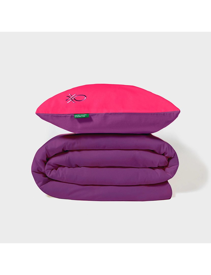 Conjunto Roupa Cama Solteiro Rainbow Rosa/Roxo 