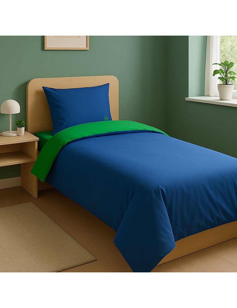 Conjunto Roupa Cama Solteiro Rainbow Azul/verde