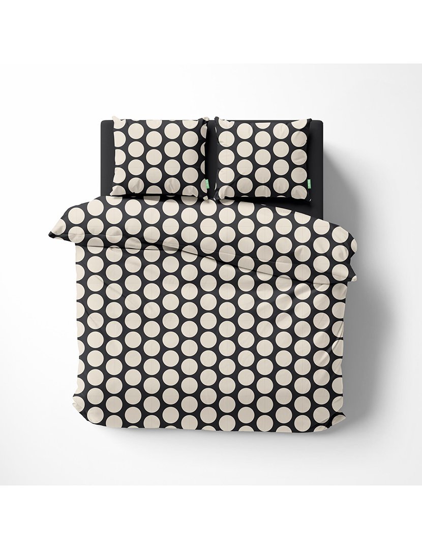 Conjunto Capa Edredon Bolas Preto 200x200x40+50x85 cm