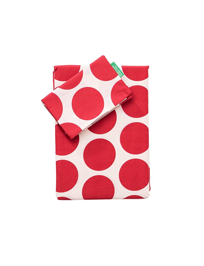 Conjunto Capa Edredon Bolas Vermelho 90x200x25+50x80 cm