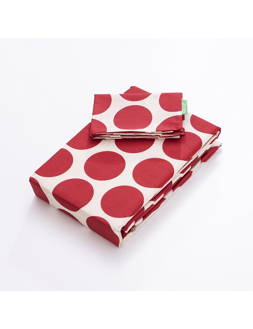 Conjunto Capa Edredon Bolas Vermelho 90x200x25+50x80 cm