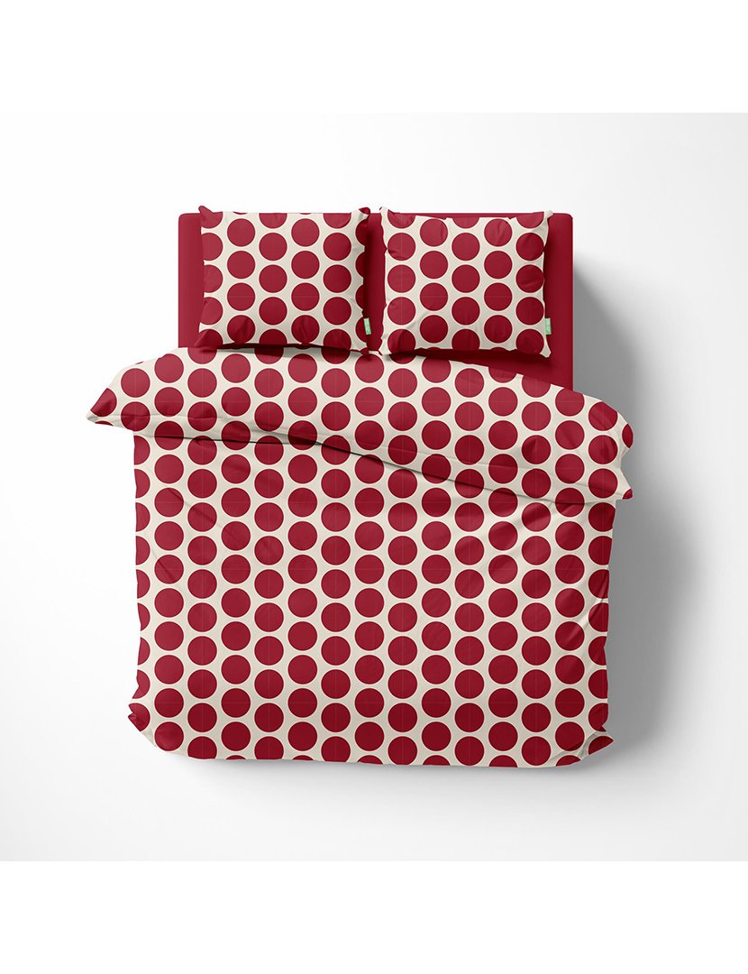 Conjunto Capa Edredon Bolas Vermelho 120x200x25+50x80 cm