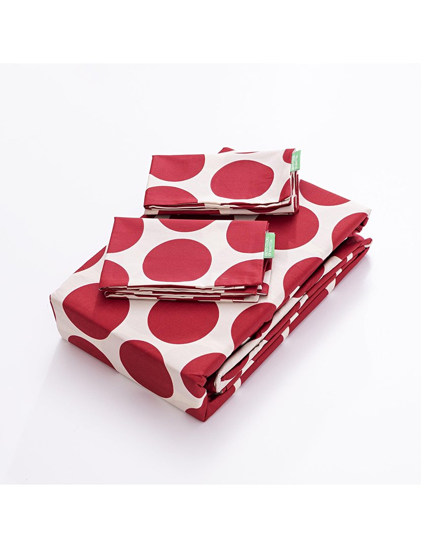 Conjunto Capa Edredon Bolas Vermelho 120x200x25+50x80 cm