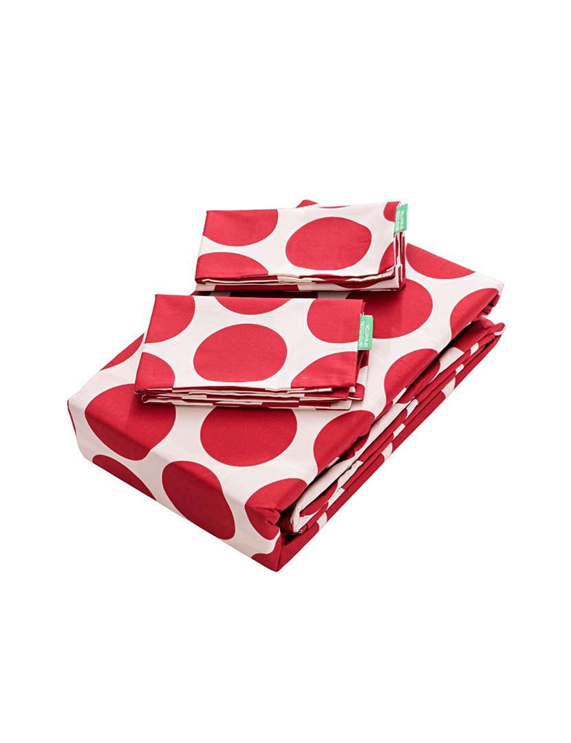 Conjunto Capa Edredon Bolas Vermelho 200x200x30+50x80 cm