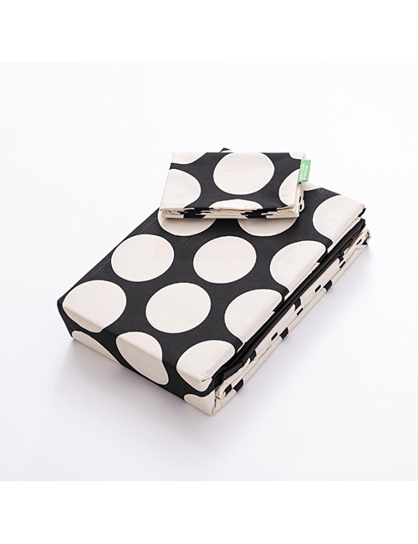 Conjunto Capa Edredon Bolas Preto 90x200x30+50x50 cm