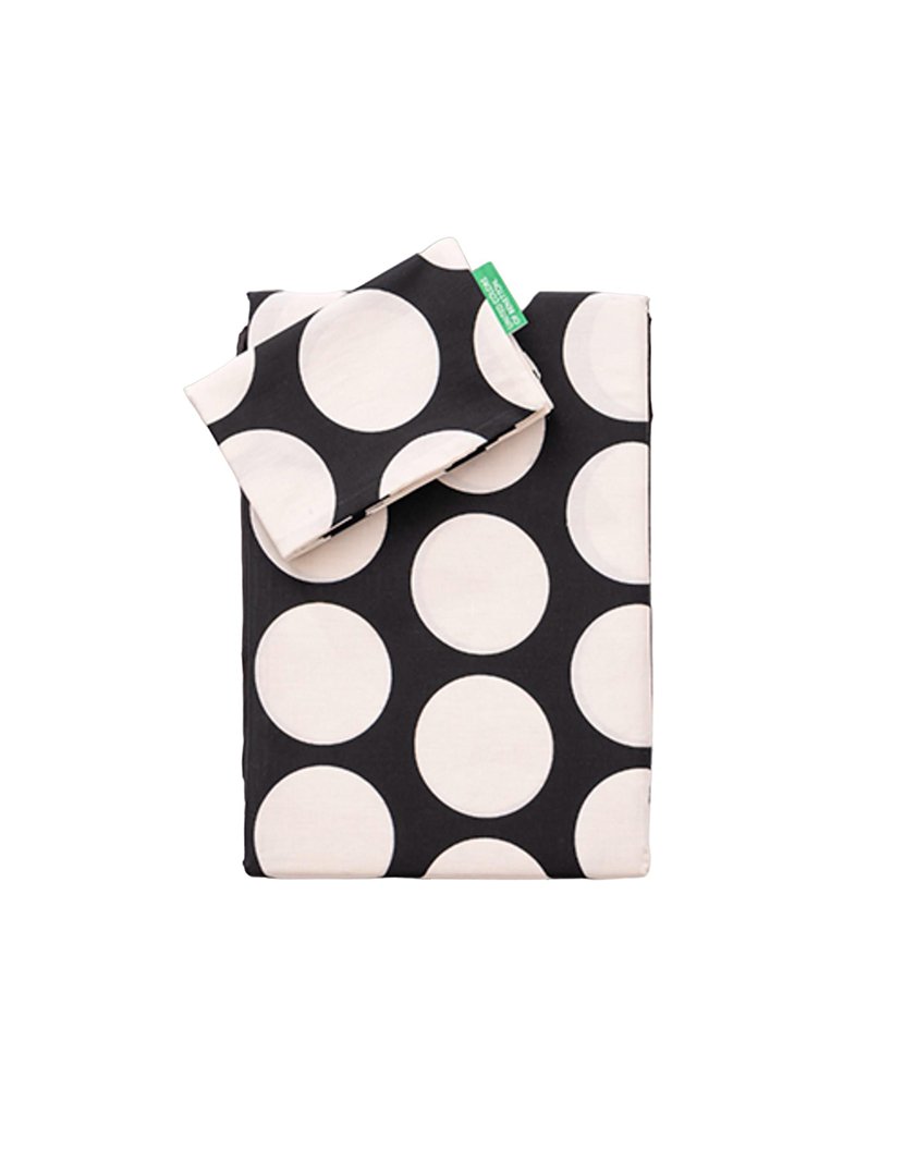 Conjunto Capa Edredon Bolas Preto 90x200x30+50x50 cm