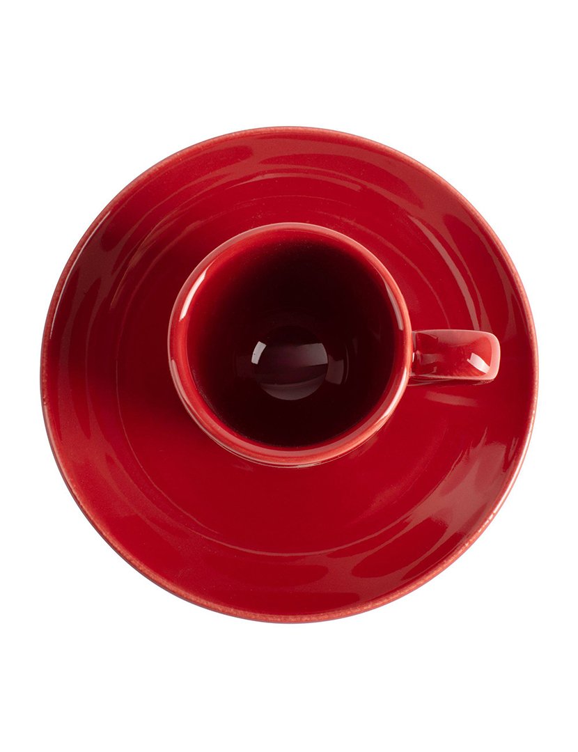 Conjunto 2 Chávenas Café Bolas Vermelho