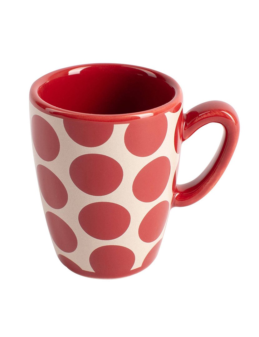 Conjunto 2 Chávenas Café Bolas Vermelho