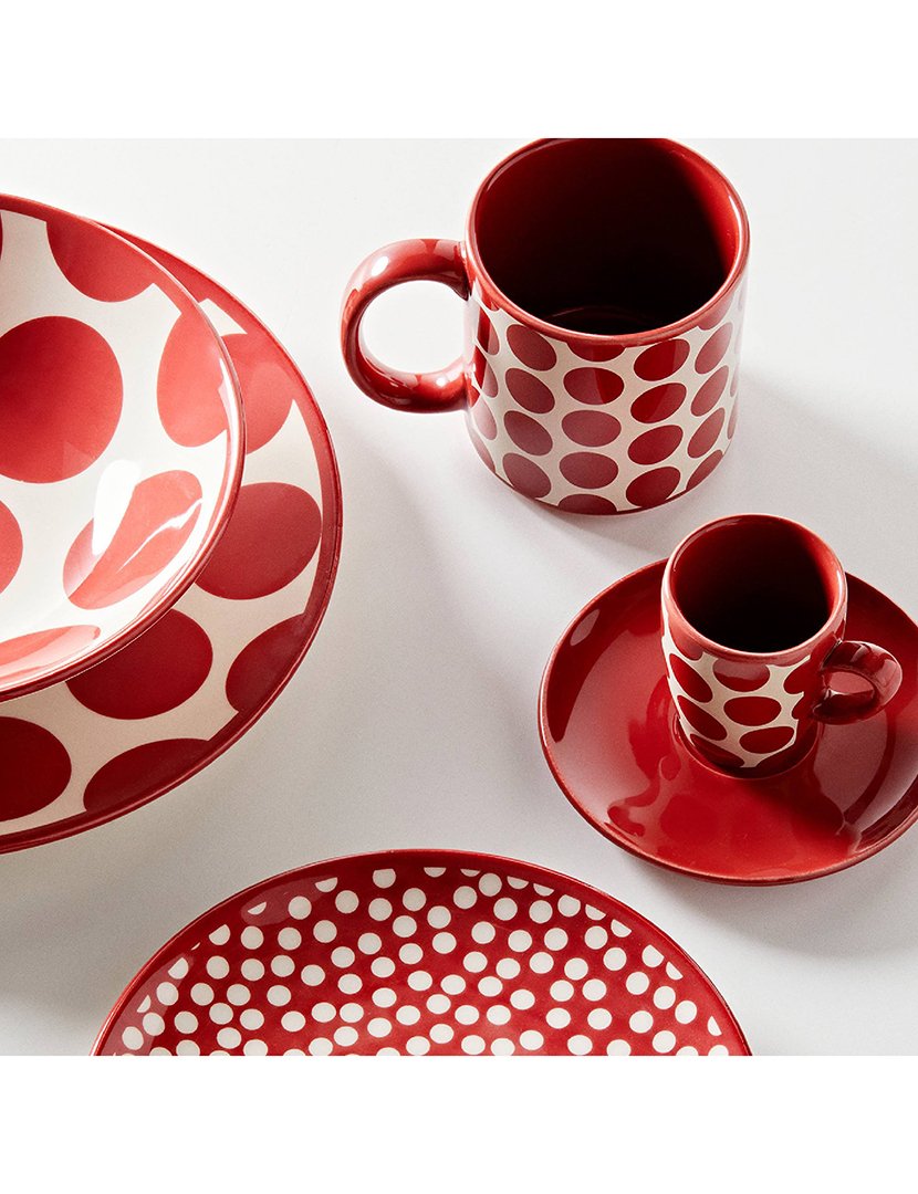Conjunto 2 Chávenas Café Bolas Vermelho
