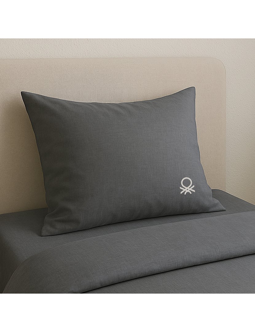 Conjunto Capa Edredon Azul Escuro/Bege 150x200+63x63 cm