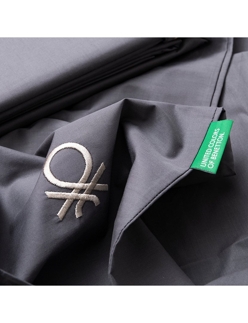 Conjunto Capa Edredon Azul Escuro/Bege 150x200+63x63 cm