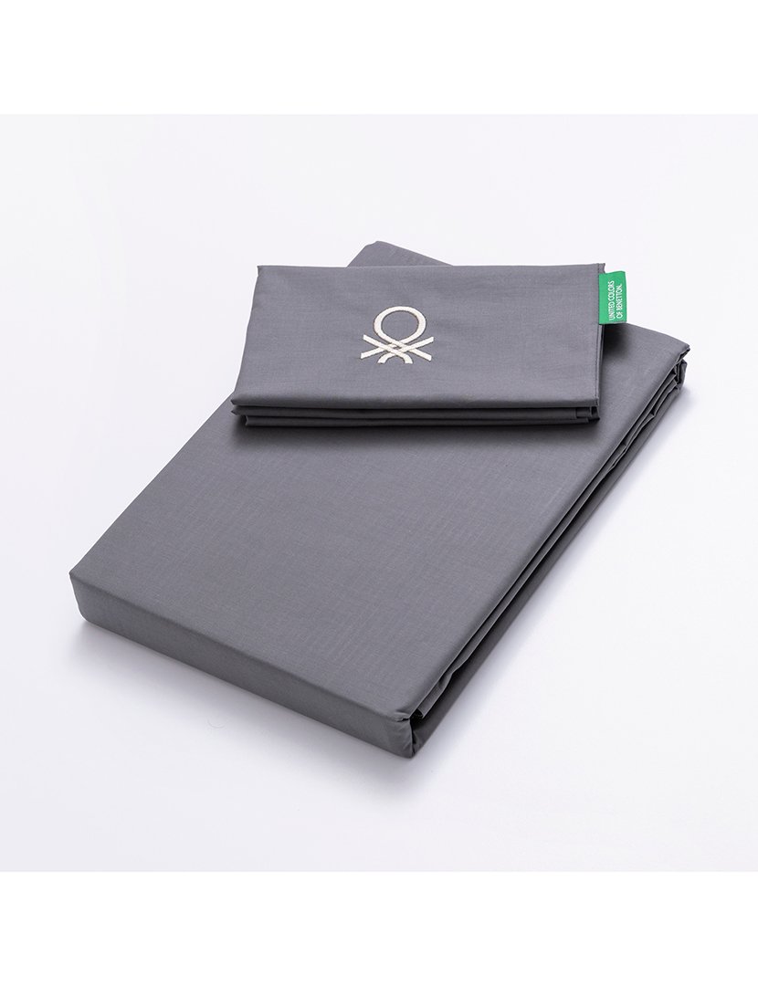 Conjunto Capa Edredon Azul Escuro/Bege 150x200+63x63 cm