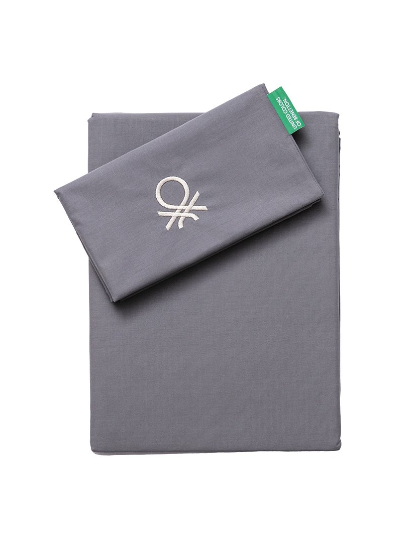 Conjunto Capa Edredon Azul Escuro/Bege 150x200+63x63 cm