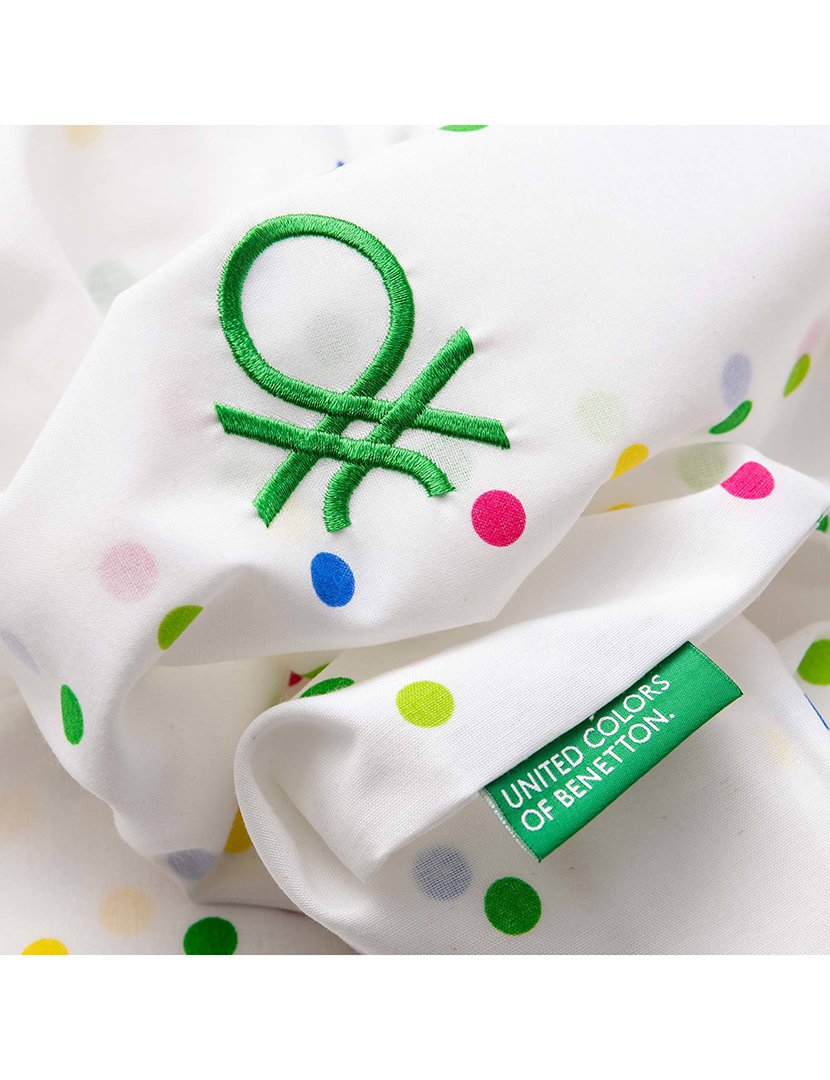 Conjunto Lençóis Branco Bolas 140x200x30+45x115cm