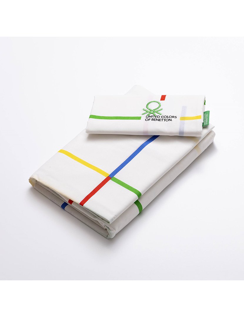 Conjunto Lençóis Rainbow Riscas 140x200x30+ 45x115 cm