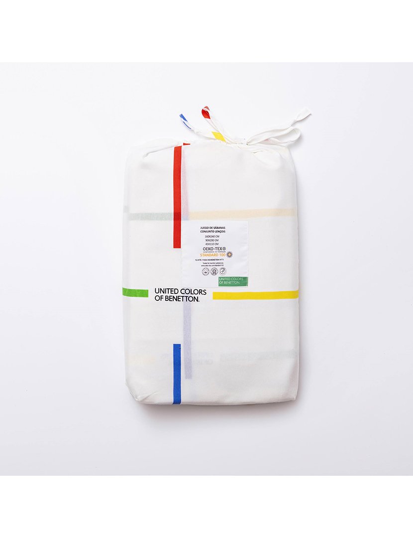 Conjunto Lençóis Rainbow Riscas 160x200x30+ 45x90 cm