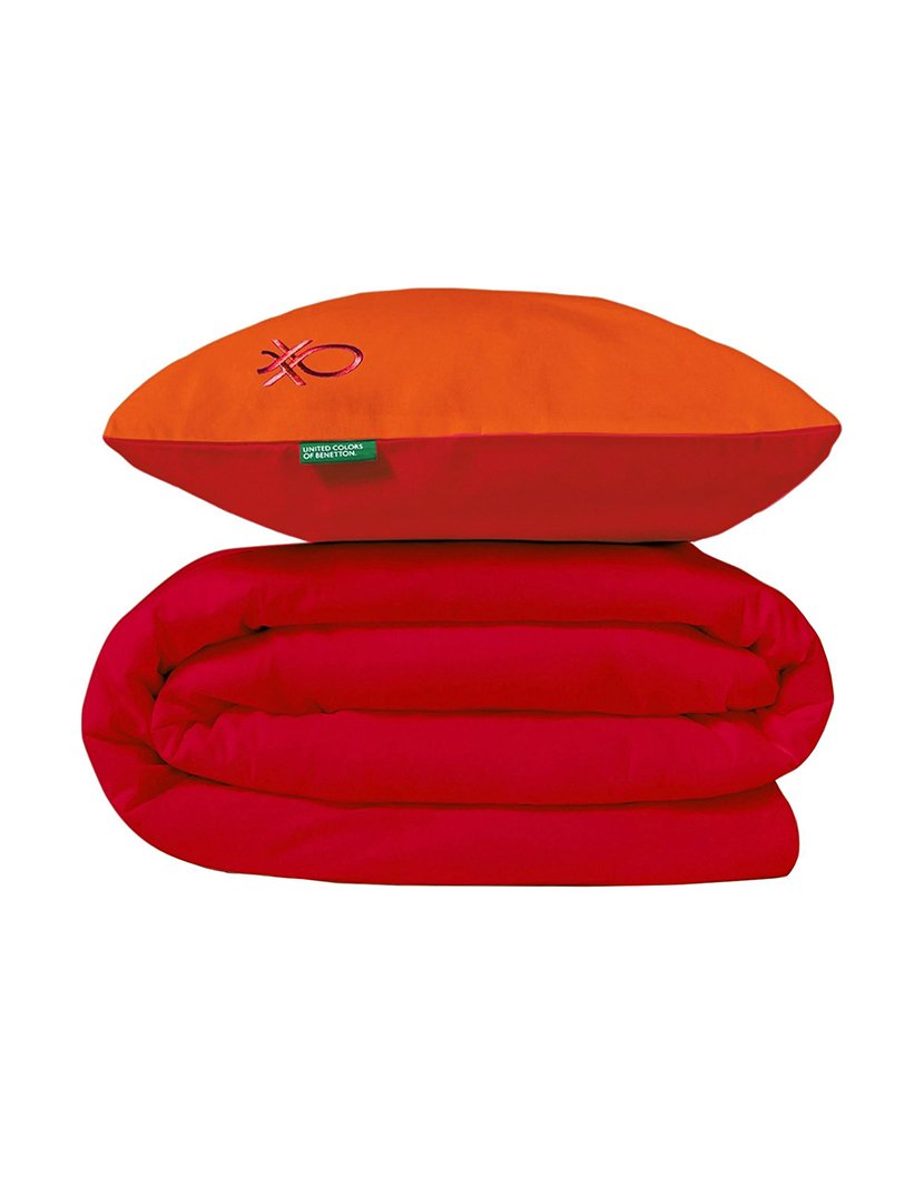 Conjunto Roupa Cama Casal Rainbow Laranja/Roxo 