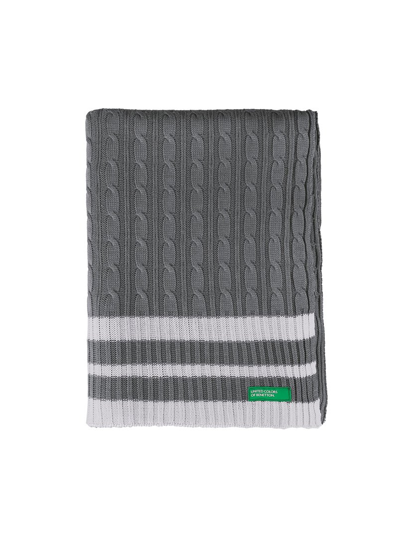 Manta Riscas Cinzento