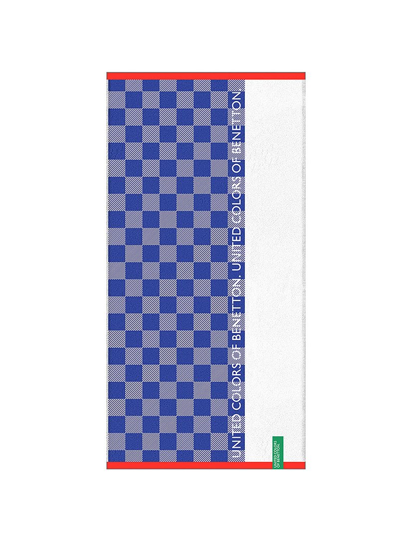 Toalha Praia Criança Quadrados Azul 70x140cm