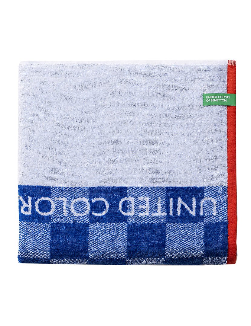 Toalha Praia Criança Quadrados Azul 70x140cm