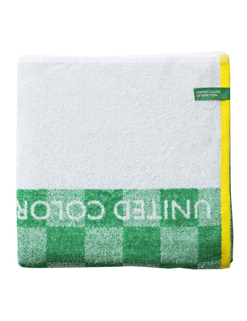 Toalha Praia Criança Quadrados Verde 70x140cm