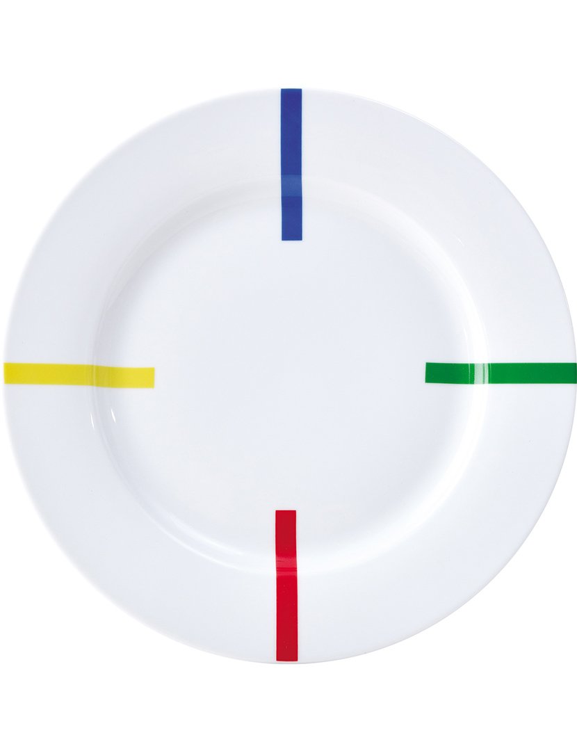 Conjunto 4 Pratos Rasos Rainbow Riscas