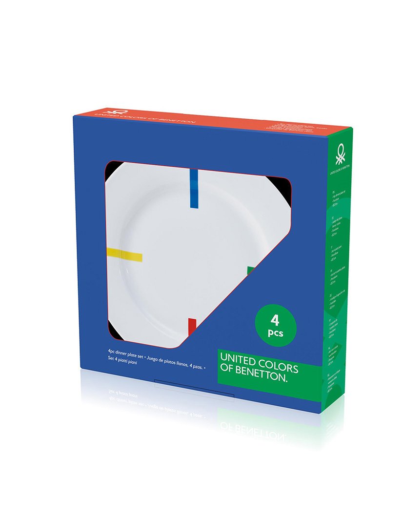 Conjunto 4 Pratos Rasos Rainbow Riscas