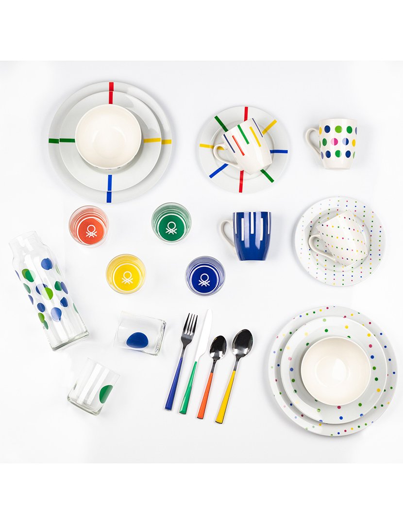 Conjunto 4 Pratos Rasos Rainbow Riscas