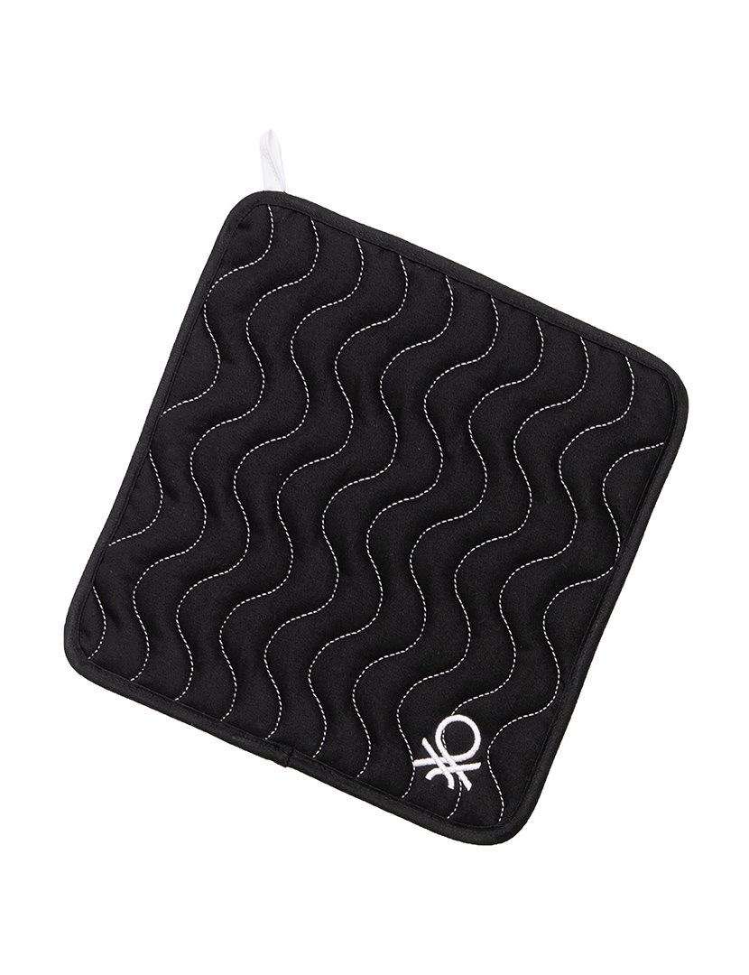 Conjunto Avental + Luvas Cozinha Preto/Branco