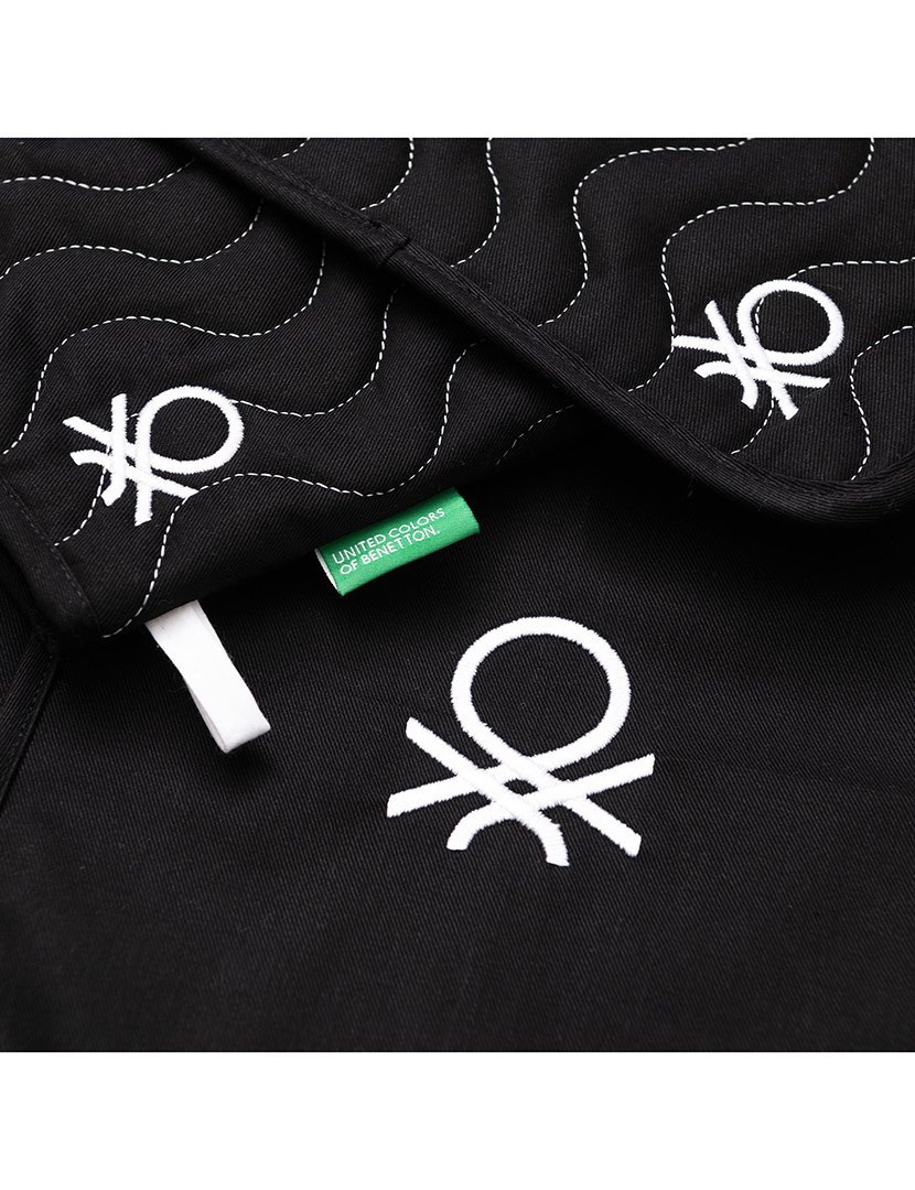 Conjunto Avental + Luvas Cozinha Preto/Branco