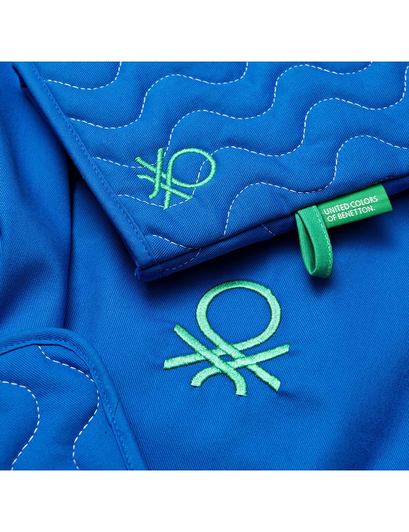 Conjunto Avental + Luvas Cozinha Rainbow Azul