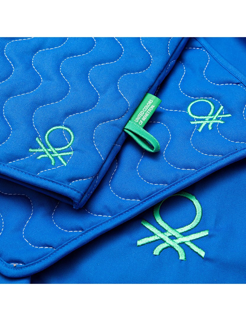 Conjunto Avental + Luvas Cozinha Rainbow Azul