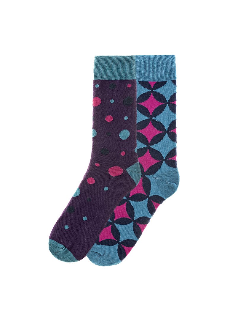 2 Pares de Meias multicoloridos